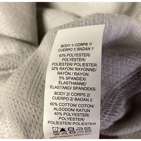 Lucky Brand Jacquard Thermal Round Neck Long Sleeve Shirt Gray Womens Sz XL NWT - Picture 12 of 12